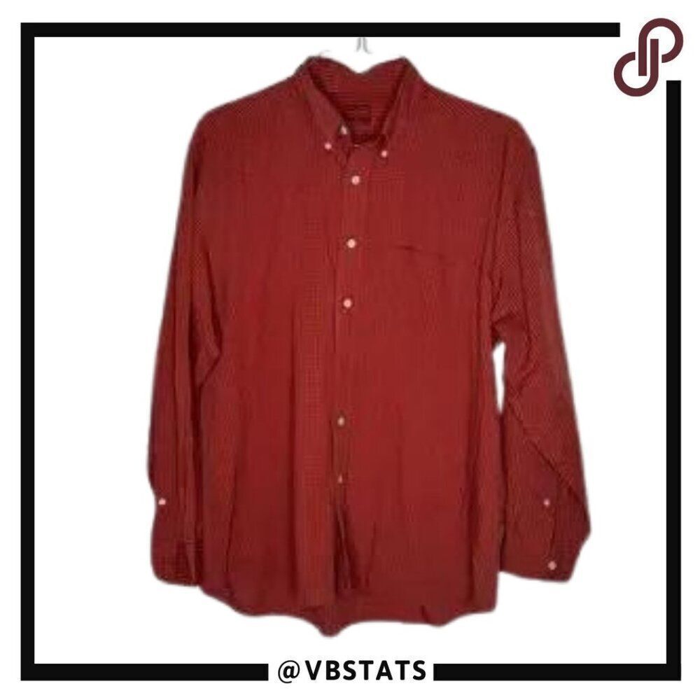 Burton Menswear Red Plaid Striped Long Sleeve Men's Shirt Size Large